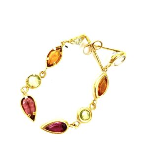 K18 トパーズ アメシスト付きピアス